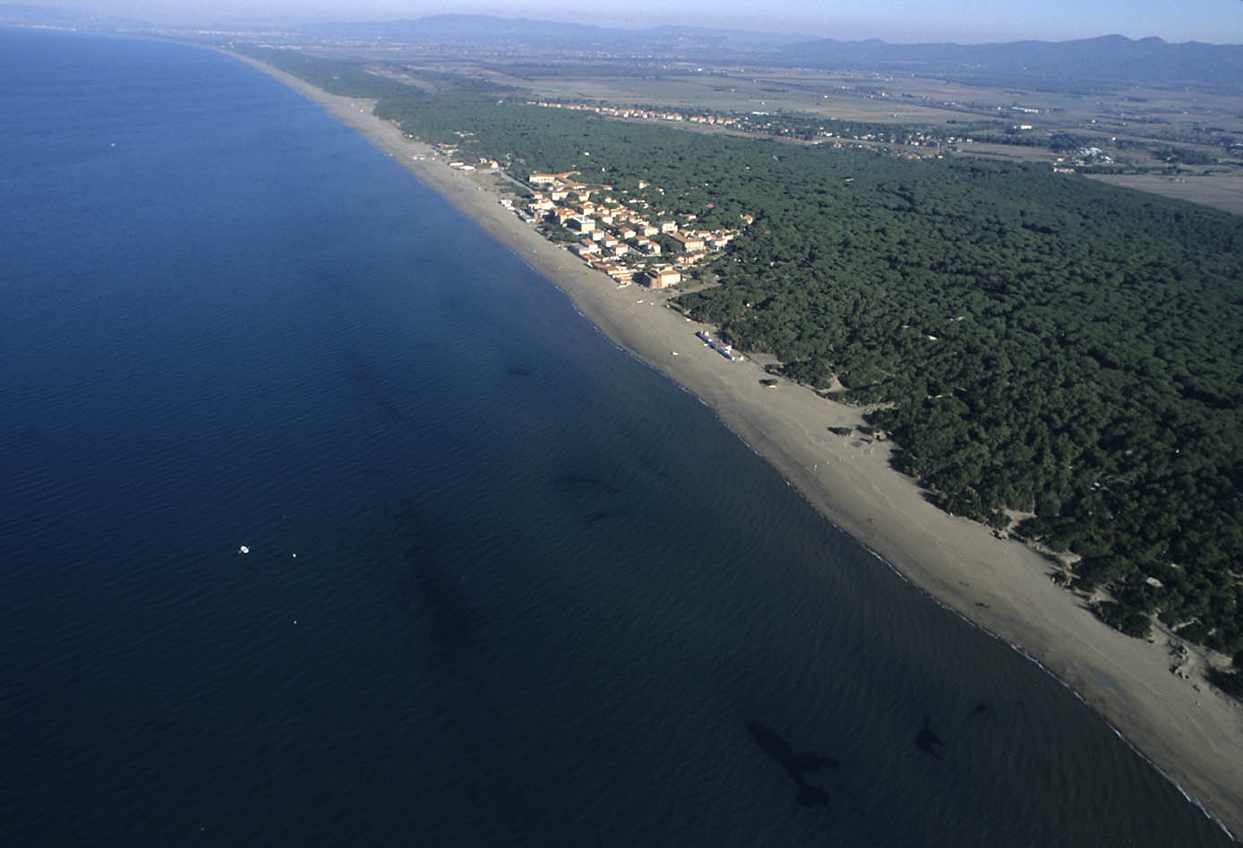 ITALIA, TOSCANA, COSTA DEGLI ETRUSCHI, Castagneto Carducci (LI), in volo col deltaplano sulla costa di Marina di Donoratico. ITALIA, TOSCANA, COSTA DEGLI ETRUSCHI, Castagneto Carducci (LI), in volo col deltaplano sulla costa di Marina di Donoratico.